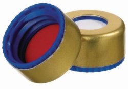LLG-Short thread screw caps ND9, magnetic | Caps : Gold / blue, with center hole